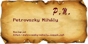 Petrovszky Mihály névjegykártya