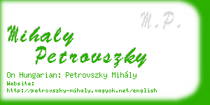 mihaly petrovszky business card