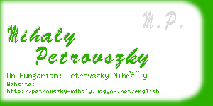 mihaly petrovszky business card